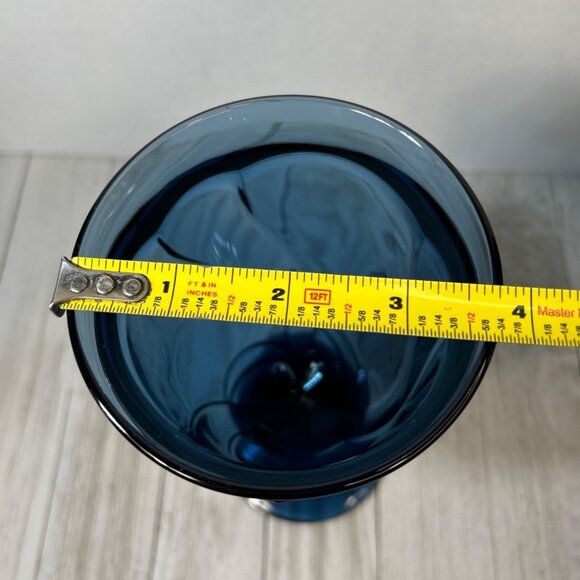 Noritake Sweet Swirl Iced Tea Wine Water Glasses Dark Blue Midnight  - Set Of 2 - Picture 6 of 7